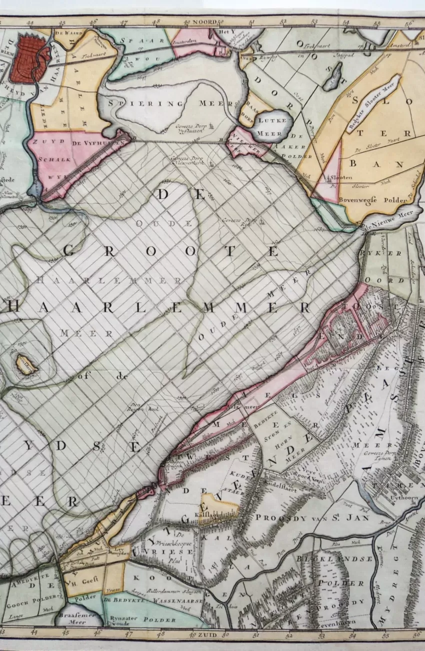 Map of Haarlemmermeer by Isaak Tirion in 1745