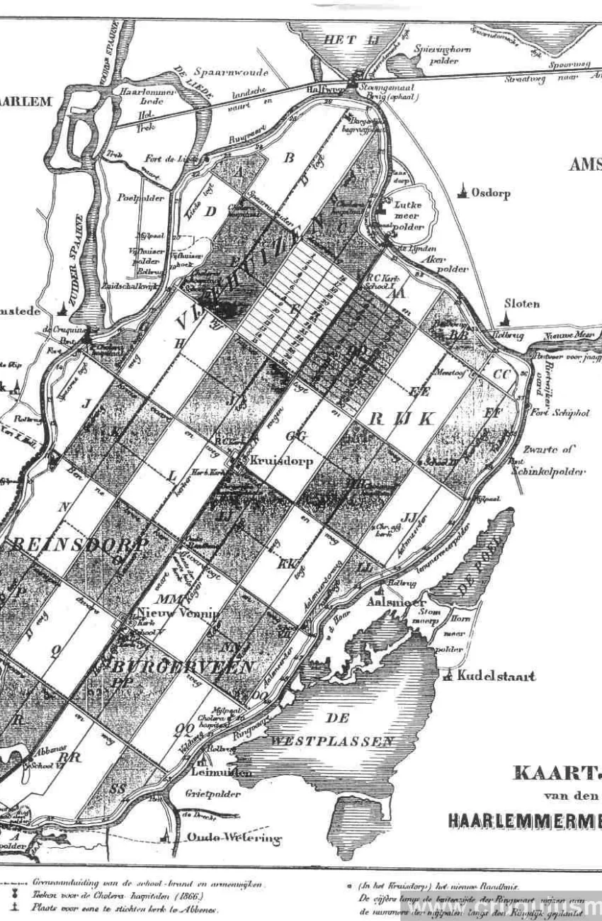 Map of dry making of Haarlemmermeer
